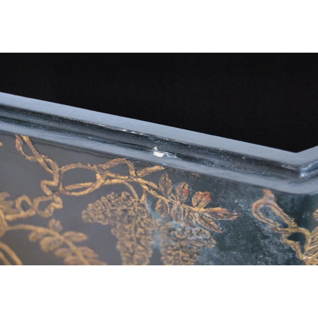 Ryukyu Okinawa Gild Lacquer Accessory Box Tebako With Fuji-Wisteria Flowers For Sale - Image 11 of 11