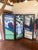 Three original paintings inset in a high quality wood frame and presented as a room divider. Paint is showing age and...
