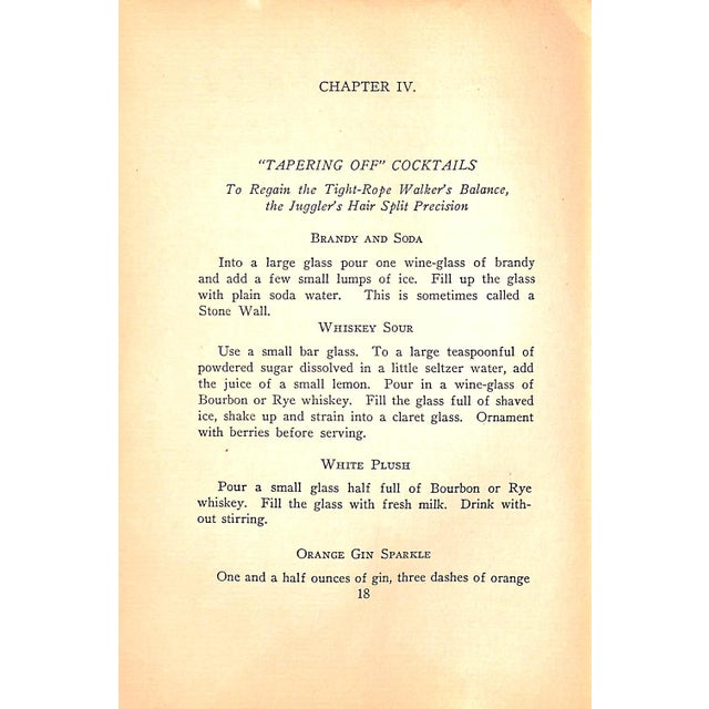 Paper "Cheerio! A Book of Punches & Cocktails How to Mix Them" 1928 Charles Formerly of Delmonicos For Sale - Image 7 of 10