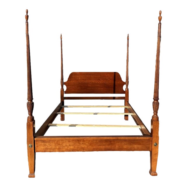 Vintage Solid Cherry Queen Size Poster Bed For Sale