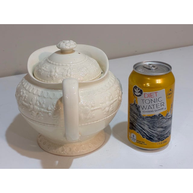 Ceramic Vintage Wedgwood Wellesley Embossed Creamware English Teapot For Sale - Image 7 of 10