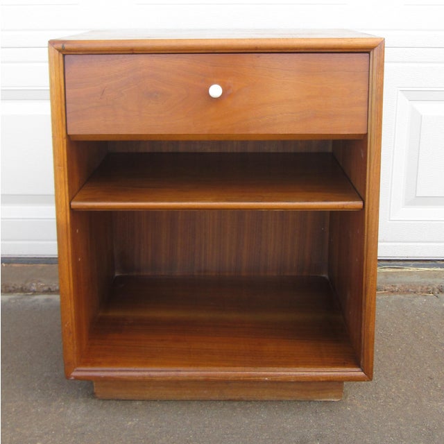 Mid-Century Modern 1960 Kipp Stewart Drexel Declaration Walnut Nightstand End Table For Sale - Image 3 of 18