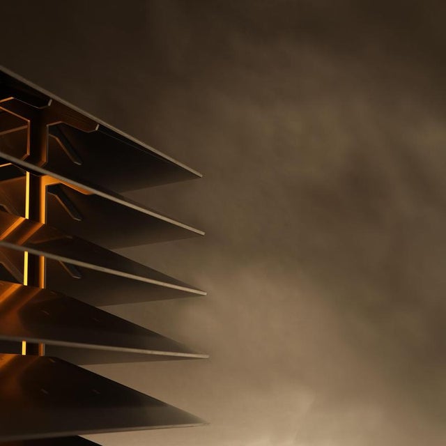 Gold Kōtō Aluminium Floor Lamp by Bureau of Entropy For Sale - Image 8 of 12