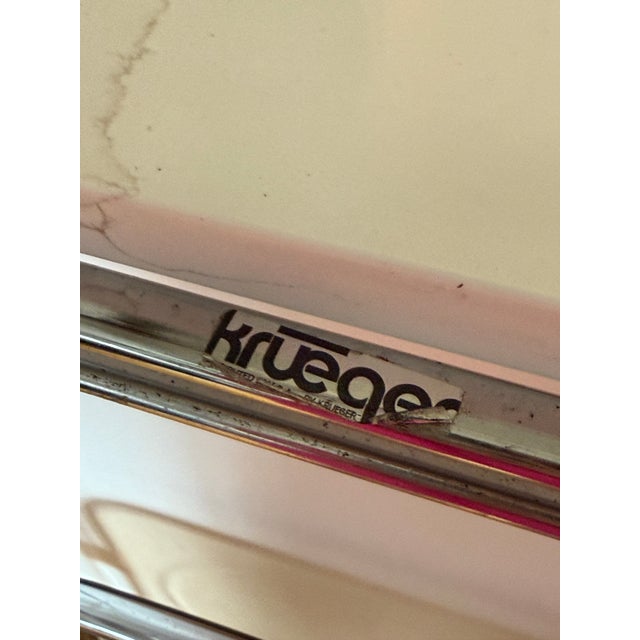 Giancarlo Piretti 1970s Plia Folding Chair by Castelli Color Smoke Distributed by Krueger Stamped and Labeled For Sale - Image 4 of 8