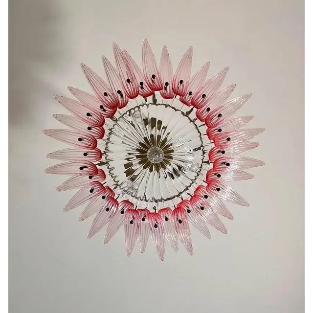 Murano Style Chandelier Ceiling Light Original Palmette, Pink Glasses For Sale - Image 9 of 9
