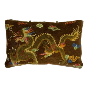 Vintage Hand-Woven Dragon Pillow
