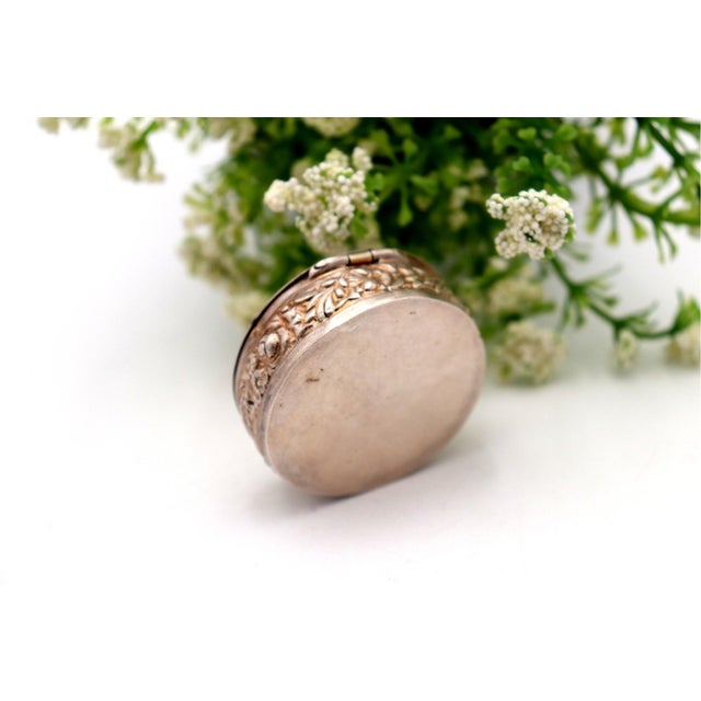 Silver Pill Box with Gilt Interior For Sale - Image 4 of 6