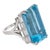 Mid Century 23.70 Carat Santa Maria Aquamarine Diamond Platinum Cocktail Ring, Size 7.25 For Sale - Image 4 of 6