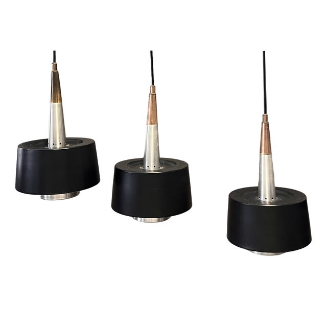 Vintage Ceiling Lamps attributed to Voss Belysning, Denmark, 1959, Set of 3 For Sale