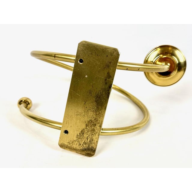 Metal German Postmodern Brass Candleholder, 1980s For Sale - Image 7 of 11