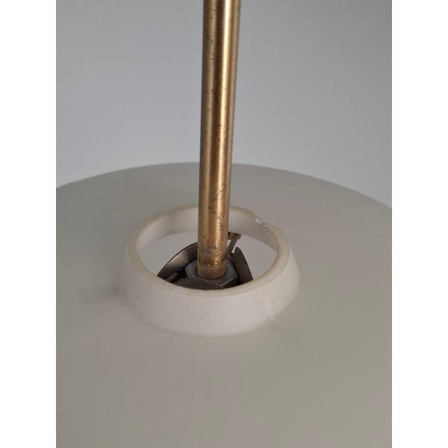 Mid-Century Modern Pendant Lamp in Textured Glass and Brass, Czechoslovakia, 1970s For Sale - Image 10 of 18