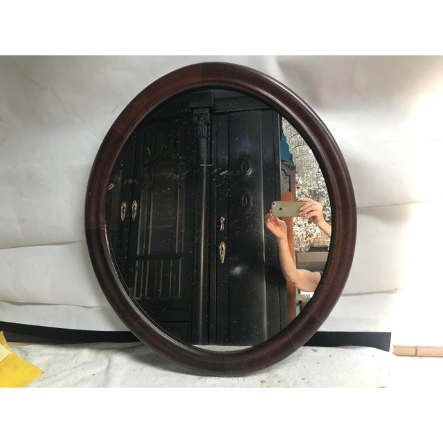1920s Oval Mirror in a Mahogany Frame For Sale - Image 5 of 18