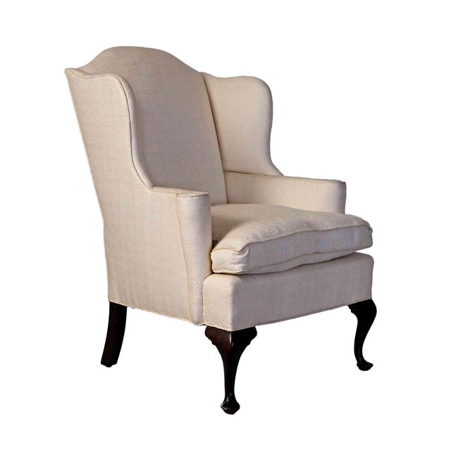 Vintage Upholstered Armchair - Off White For Sale - Image 4 of 8