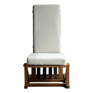 Brutalist Reclining Fabric Lounge Chair, 1960s For Sale