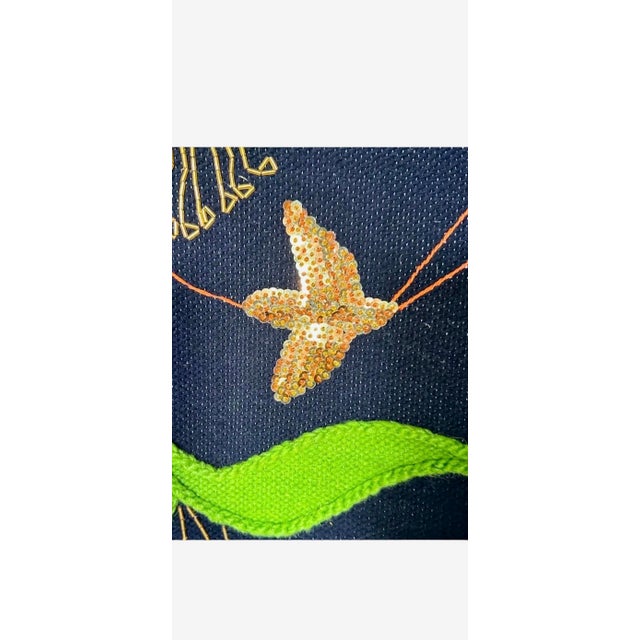 Olga FischVintage Handwoven Tapestry Wool Folk Art Rug Weaving Wall Hanging Olga Fisch For Sale - Image 4 of 6