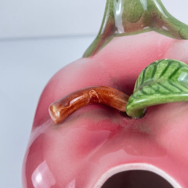 Red Apple-Shaped Slipware Pitcher, 1960s-1970s For Sale - Image 8 of 9