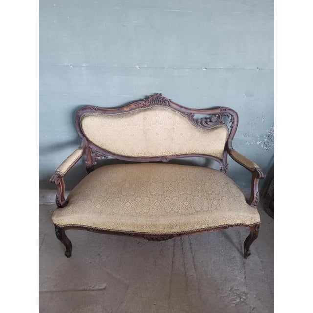 Vintage Louis XV-style entryway sofa, first half of the 20th century. The item is in good overall condition. Signs of age...