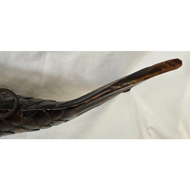 Antique Japanese Carved Wood Koi Fish Jizaikagi Pot Hook Meiji Period For Sale - Image 13 of 18