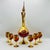 Glass Ruby Red Murano Glass Tre Fuochi Decanter and Liqueur Service, 1950s, Set of 7 For Sale - Image 7 of 14