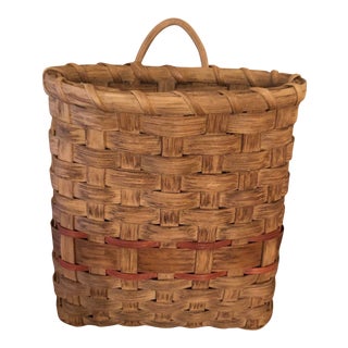 Antique Basket Wall Pocket For Sale