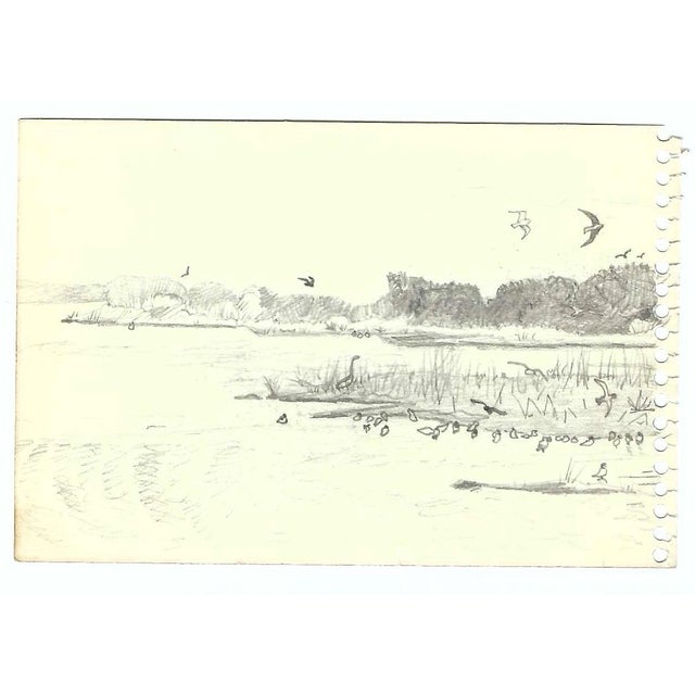 Drawing on two sheets of paper by Robert Henry Angeloch (1922-2011). Both bearing an estate stamp on the back. Each sheet...