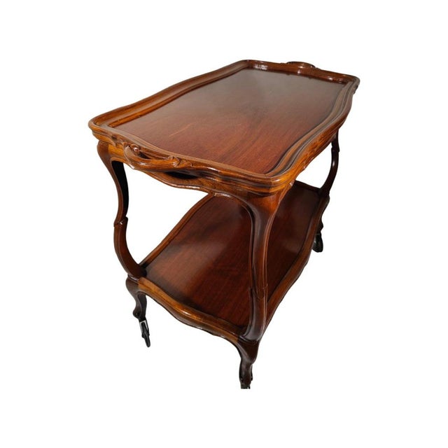 Italian Fruitwood Bar Cart, 1950s For Sale - Image 10 of 15