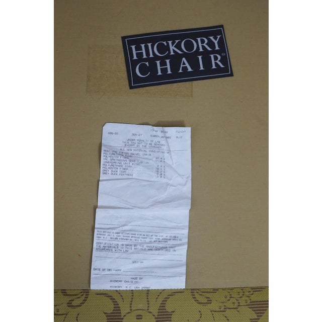 Hickory Chair Co Quality Damask Upholstered Swivel Club Chair For Sale - Image 18 of 18