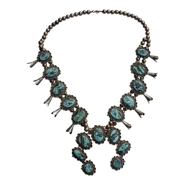 Vintage Turquoise Squash Blossom Necklace Chairish