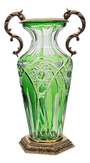 Crystal Centerpiece in Green and Bronze by Martin Benito, Paris, France, 1950