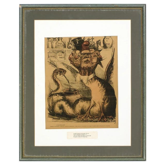 Le Journaliste is an original chromolithograph, realized between 1901-1902. This artwork is from L'Assiette au Beurre an...