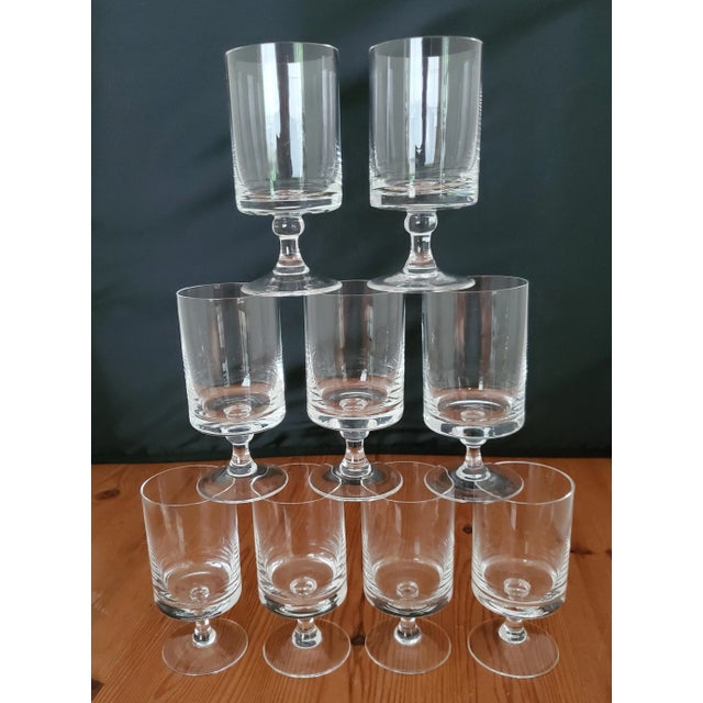 Glass Antique Rosenthal Crystal Wine/Juice Glasses- Set of 9 For Sale - Image 7 of 7