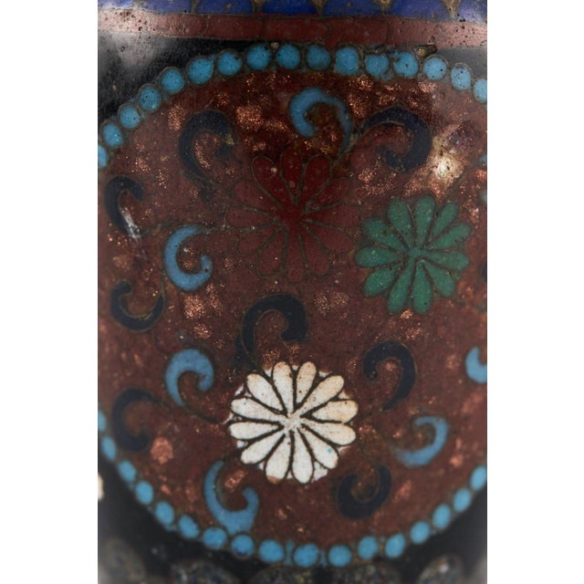1900 - 1909 Antique Japanese Cloisonne Vases, 1900, Set of 2 For Sale - Image 5 of 7