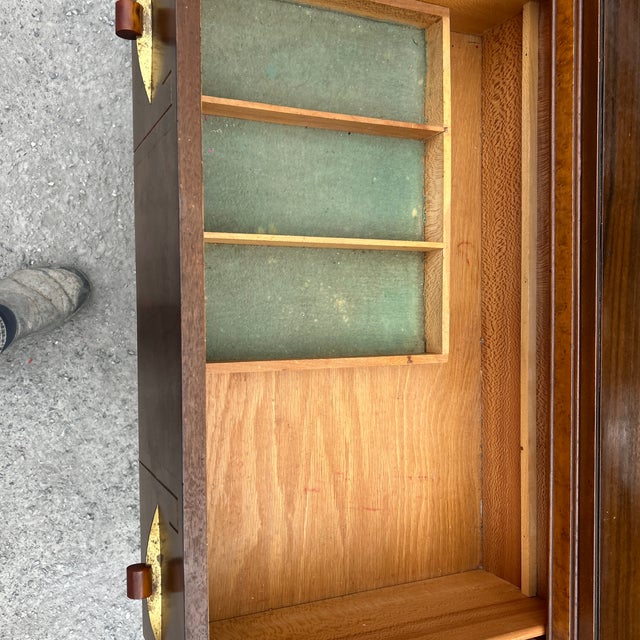 1930s Art Deco Waterfall Walnut Buffet Sideboard - Model G-373 For Sale - Image 12 of 12