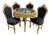 1970s Italian Artisan Baroque Gold Marble Dining Set-5 Pc For Sale