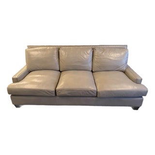 Designer Leathercraft Sofa, Nailhead Trim 87" — Like New" For Sale