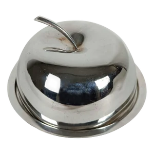 Fleuron Silver Plated Apple-Shaped Butter Box attributed to Lino Sabattini for Christofle, 1970s