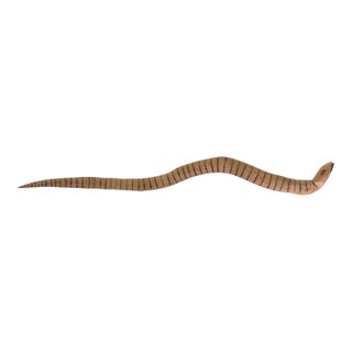 Vintage Tribal Naturalistic Carved Lg Snake Papua New Guinea 31" W For Sale
