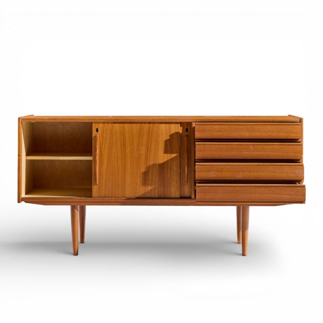 Omann Jun Style Mid Century Danish Teak Credenza For Sale In Chicago - Image 6 of 9