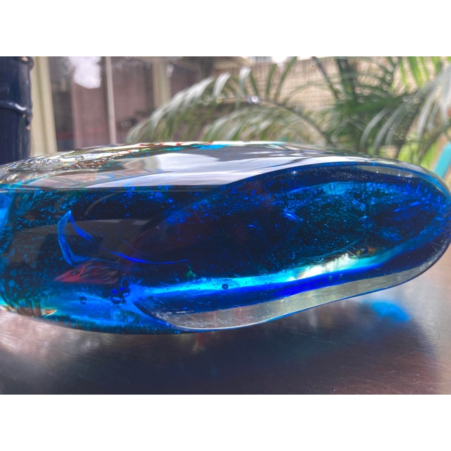 Large 1970s Murano Art Glass Fish Aquarium With Jellyfish Sculpture For Sale In Houston - Image 6 of 13