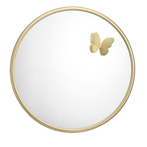 Butterfly Round Brass Wall Mirror by Richard Hutten For Sale - Image 4 of 4