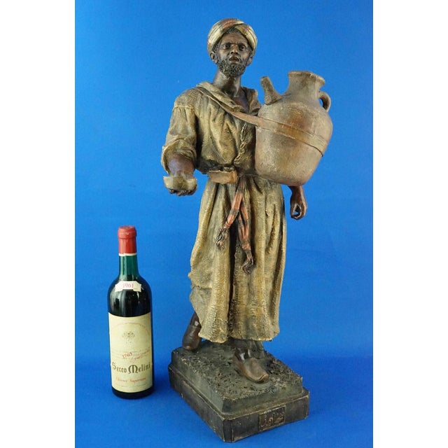 Item description: A magnificent, enormous Orientalist sculpture in polychrome patinated terracotta, entirely modeled and...