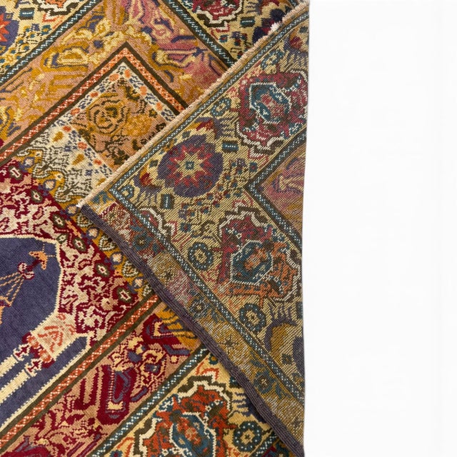 Antique Ottoman Turkish Rug | Mihrab Design With Columns and Lamp | 4x6 For Sale - Image 4 of 5