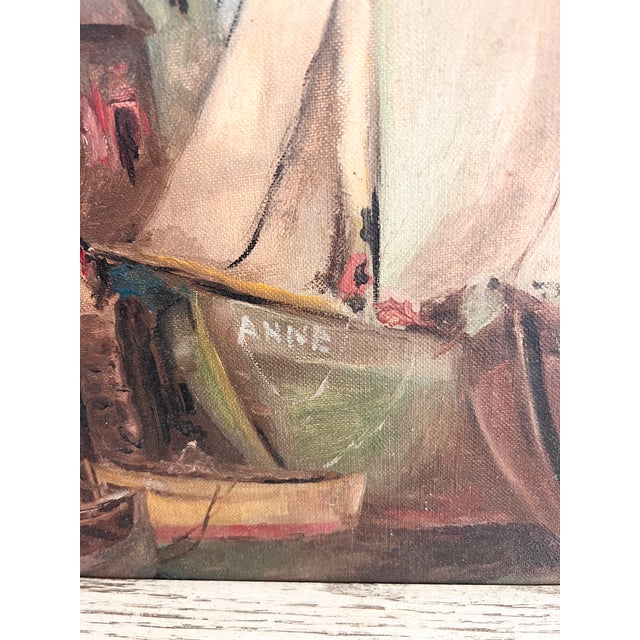 Coastal Oil Painting Signed 1959 For Sale - Image 12 of 16