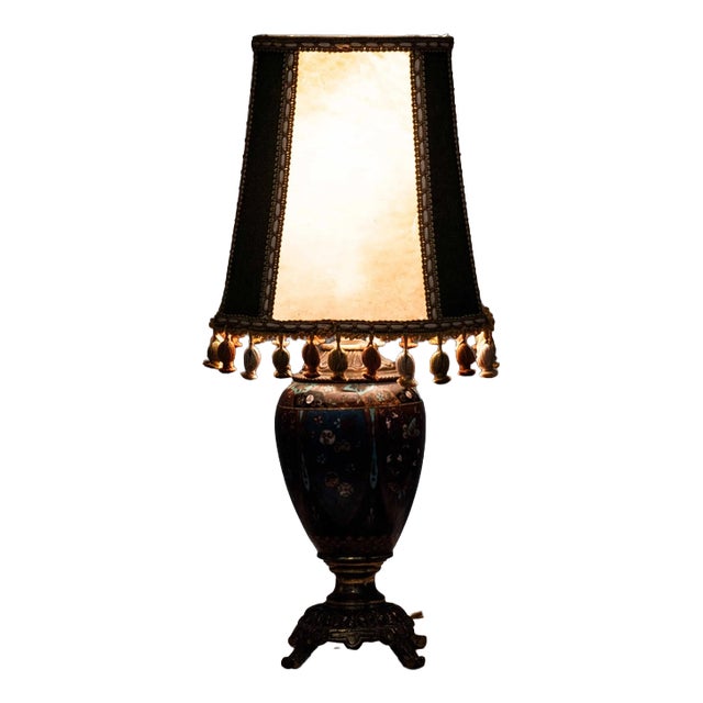 Antique Chinese Cloisonne Table Lamp For Sale