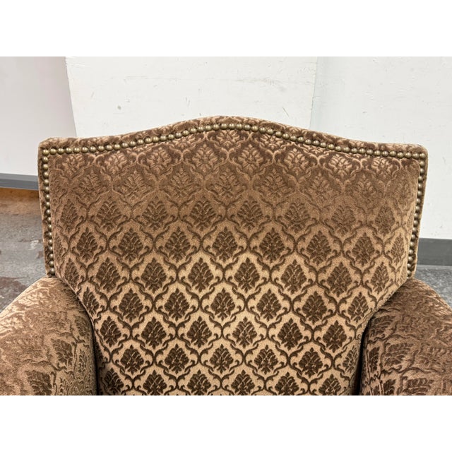Textile Custom Design Cut Mohair + Suede Lounge Chair + Nailhead Trim For Sale - Image 7 of 12