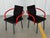 Knoll 1990s Set of 2 Ettore Sottsass Mandarin Chairs by Knoll - Black + Red Post Modern For Sale - Image 4 of 10