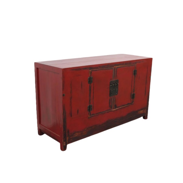 Chinese Late 19th Century Red Gansu Sideboard For Sale - Image 3 of 9