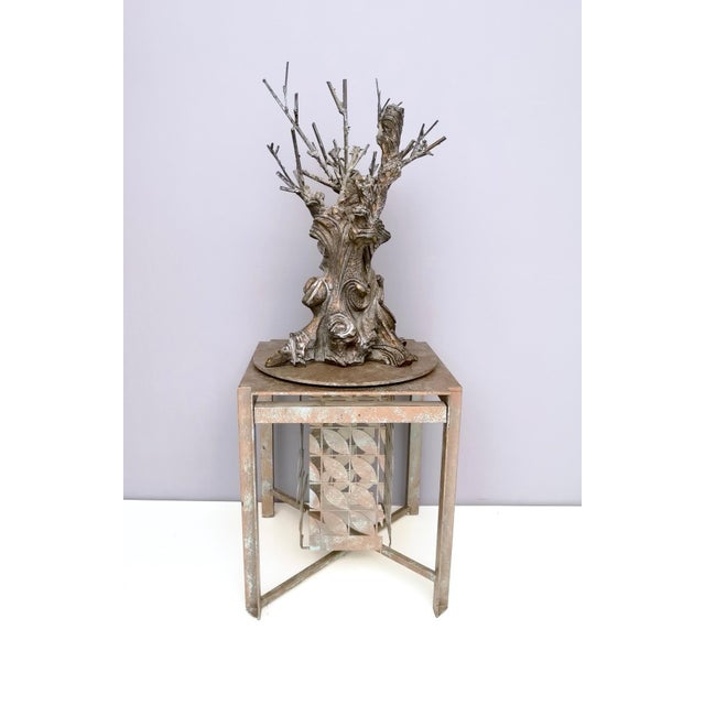 1980s Vintage Italian Revolving Tree Decorative Object in Bronze and Iron, 1980s For Sale - Image 5 of 18