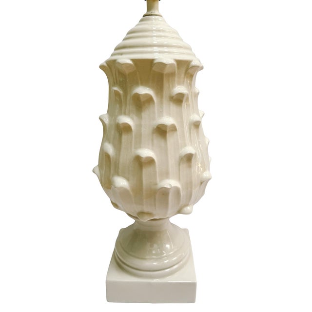1960s Palm Beach Regency Italian Porcelain Artichoke Table Lamps - A Pair For Sale - Image 16 of 16