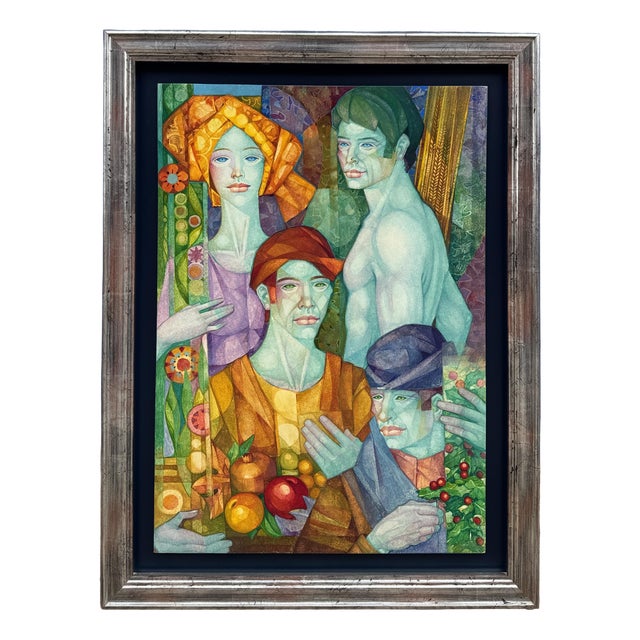 Gabriel Portolés Ascaso, The Four Seasons, 1970s, Tempera Painting For Sale